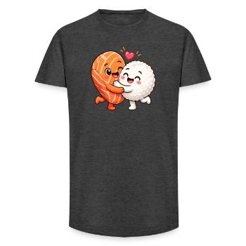 Sushi Hug Lachsreis Japanisches Essen Sushi Hug - Long Fit Männer T-Shirt - Anthrazit - Vorne - AI Model Male 185 light (185cm)