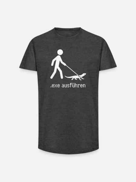 exe ausführen - Long Fit Männer T-Shirt - Anthrazit