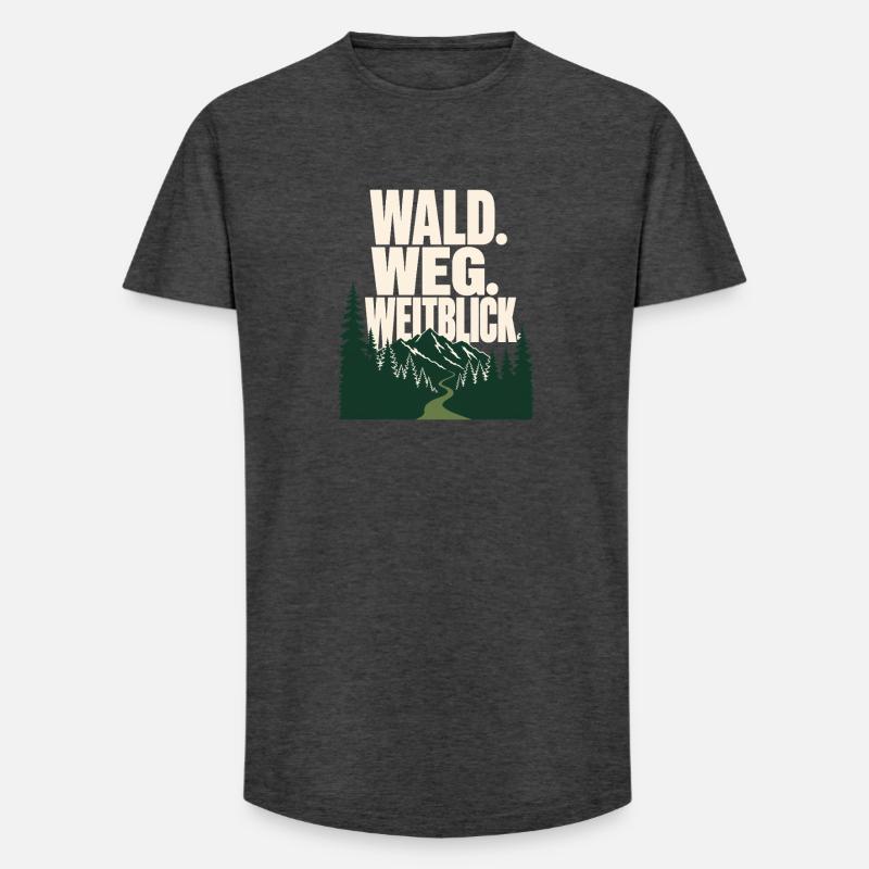 Schwarzwald Wandern, Wald. Weg. Weitblick - Long Fit Männer T-Shirt - Anthrazit