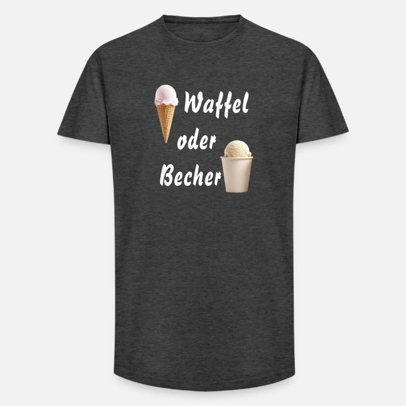 EIS WAFFEL ODER BECHER - Long Fit Männer T-Shirt - Anthrazit