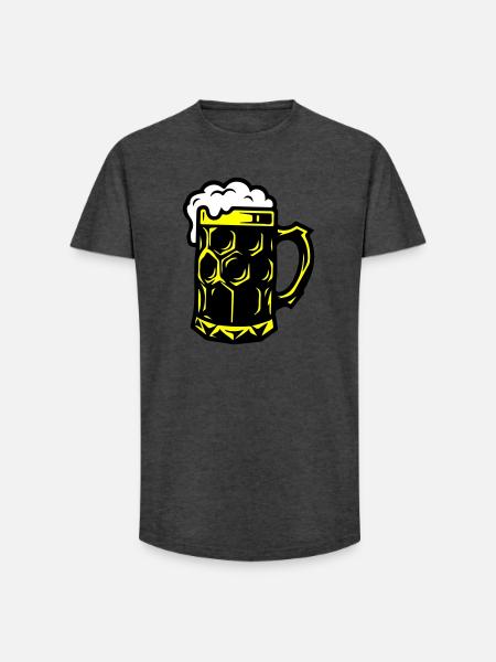 Beer Mug Symbol Booze - Long Fit Men's T-Shirt - charcoal grey