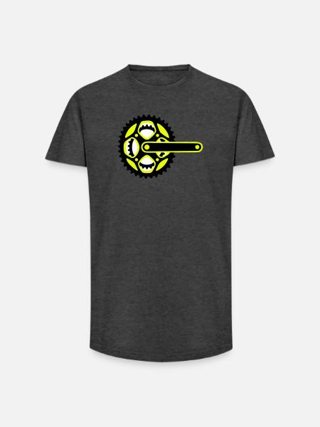 Bicycle Chainring Icon - Long Fit Men's T-Shirt - charcoal grey