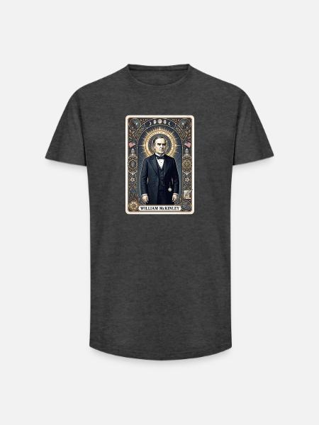 William McKinley Tarotkarte - Long Fit Männer T-Shirt - Anthrazit