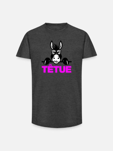 Hartnäckig - Long Fit Männer T-Shirt - Anthrazit