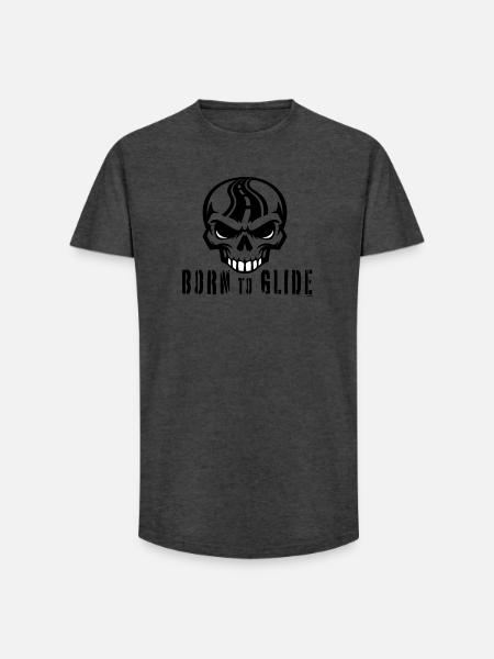 Né pour planer - T-shirt coupe longue homme - charbon
