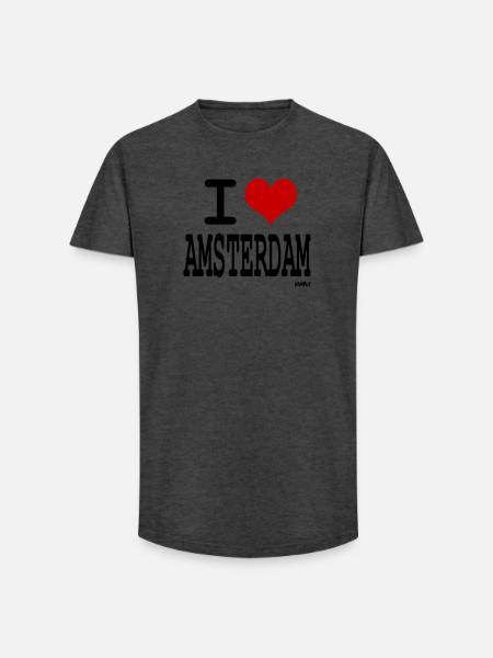 i love amsterdam - Long Fit Men's T-Shirt - charcoal grey
