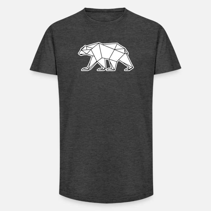 Polar Bär Polygon Eisbär Symbol - Long Fit Männer T-Shirt - Anthrazit