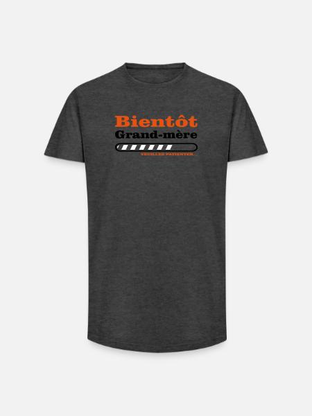 bientôt grand mère - T-shirt coupe longue homme - charbon