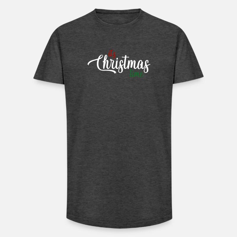 Kersttijd script: It’s Christmas Time - Long Fit Men's T-Shirt - charcoal grey