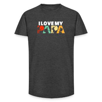 Ich liebe meinen Papa, Gitarrist, Musiker-Vater - Long Fit Männer T-Shirt - Anthrazit - Vorne - AI Model Male 185 light (185cm)
