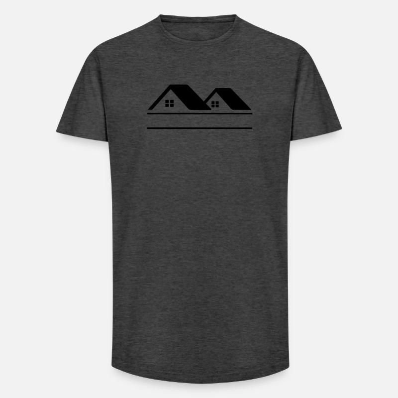 Häuser-Textbanner - Long Fit Männer T-Shirt - Anthrazit