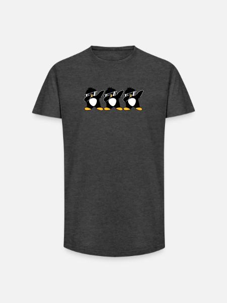 Dab Team Penguin - Long Fit Men's T-Shirt - charcoal grey