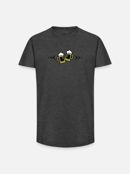 Bier Anstoßen Symbol Bierkrug - Long Fit Männer T-Shirt - Anthrazit