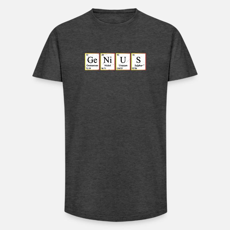 Genius Periodic Table Elements Chemistry - Long Fit Männer T-Shirt - Anthrazit