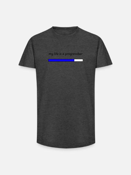 my life is a progressbar - Long Fit Men's T-Shirt - charcoal grey