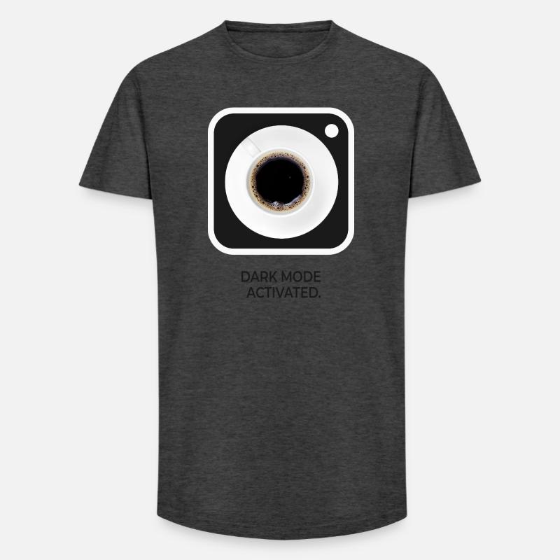 Dark Mode Activated Kaffee Nerd Spruch - Long Fit Männer T-Shirt - Anthrazit