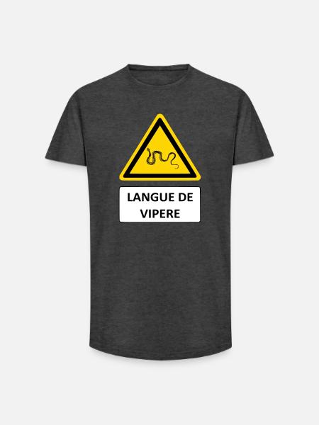 Viper's Tongue - Long Fit Men's T-Shirt - charcoal grey