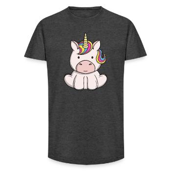 Niedliche magische Einhorn-Kawaii-Regenbogenpony-Zeichentrickserie - Long Fit Männer T-Shirt - Anthrazit - Vorne - AI Model Male 185 light (185cm)