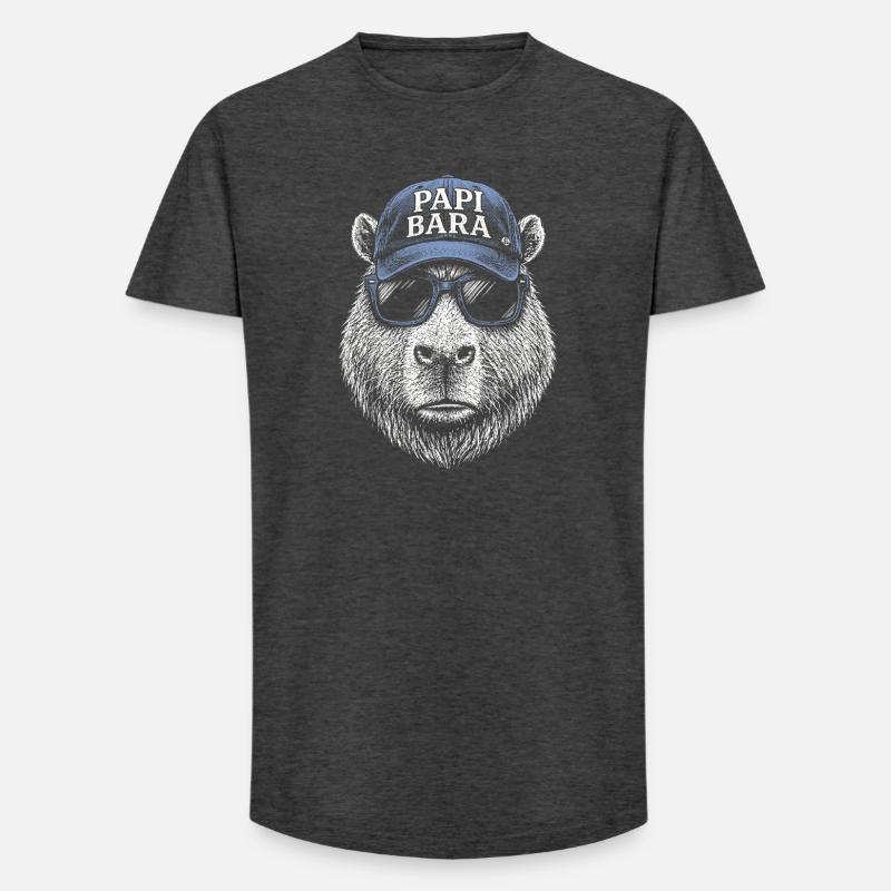 Papi Bara Bär mit Sonnenbrille - Long Fit Männer T-Shirt - Anthrazit