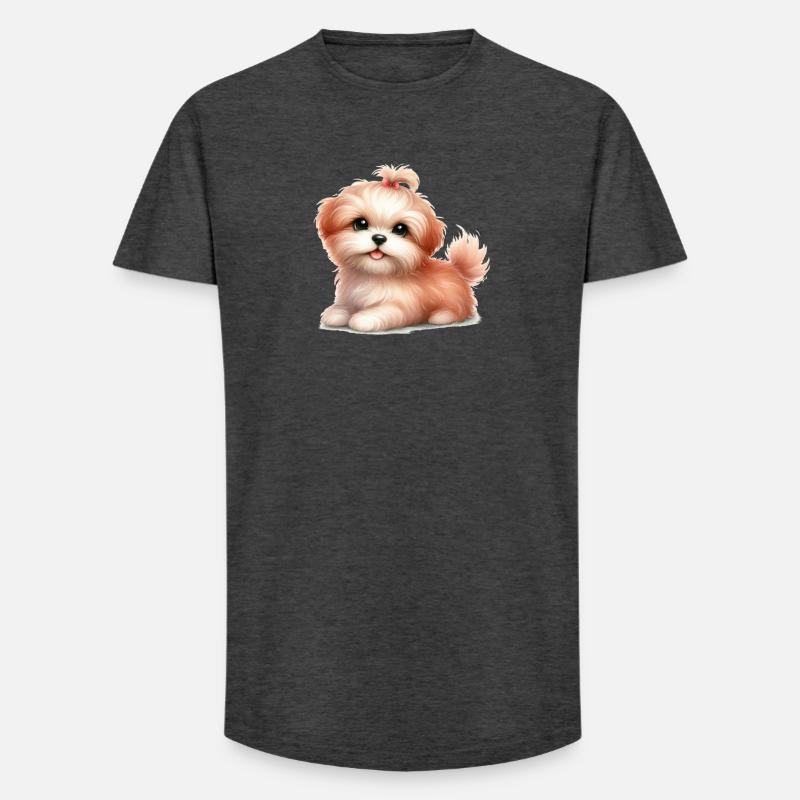 Süßer Hund - Long Fit Männer T-Shirt - Anthrazit