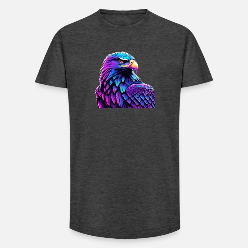 Glowing Eagle with Gradient - Long Fit Men's T-Shirt - charcoal grey