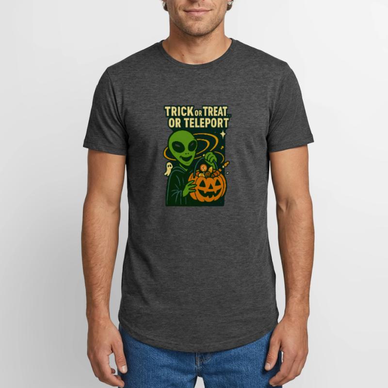 Alien Halloween T-Shirt – Süßes oder Saures... oder... Long Fit Männer T-Shirt