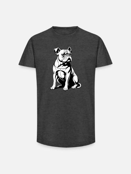 Bouledogue - T-shirt coupe longue homme - charbon