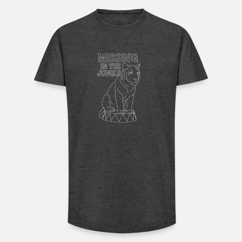 Missing in Jungle Tiger Drum - Long Fit Männer T-Shirt - Anthrazit