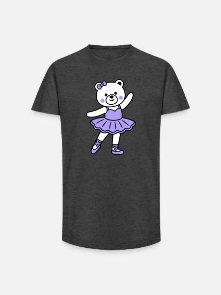 Bear ballet - Long Fit Men's T-Shirt - charcoal grey