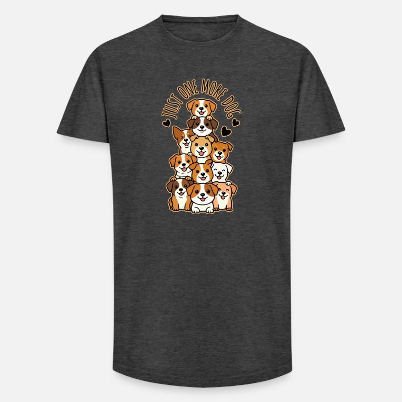 Just One More Dog Stack - Long Fit Men's T-Shirt - charcoal grey
