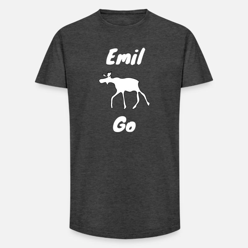 Emil der Elch withe - Long Fit Männer T-Shirt - Anthrazit