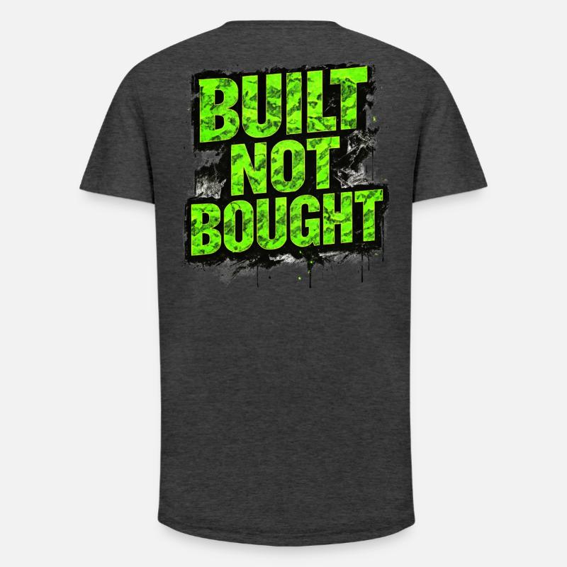 Built Not Bought Auto Tuning Statement - Long Fit Männer T-Shirt - Anthrazit