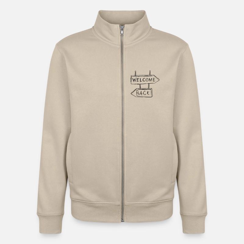 Welcome Back - Unisex Organic Zip Sweatshirt von Stanley/Stella - Cremebeige