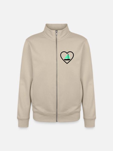Cuore Vela – Passione Navigazione - Unisex Organic Zip Sweatshirt by Stanley/Stella - desert dust