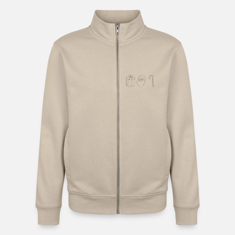 Cadeau de Noël Santa Candy Cane - Sweat zippé unisexe en coton bio Stanley/Stella - beige crème