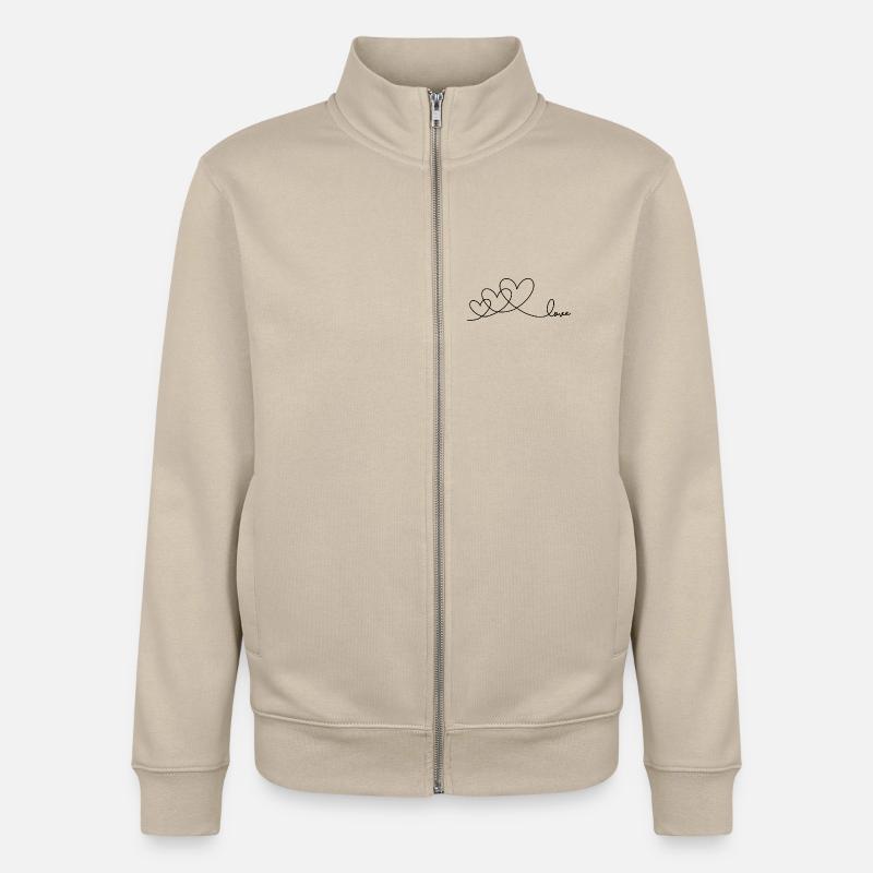Amour - Sweat zippé unisexe en coton bio Stanley/Stella - beige crème
