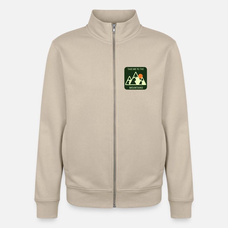 Take Me To The Mountains - Plain Version - Unisex Organic Zip Sweatshirt von Stanley/Stella - Cremebeige