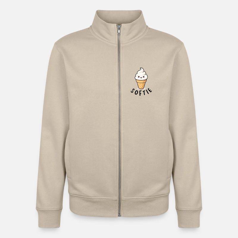 Softie Softeis Lover Eiscreme Icon Geschenk - Unisex Organic Zip Sweatshirt von Stanley/Stella - Cremebeige