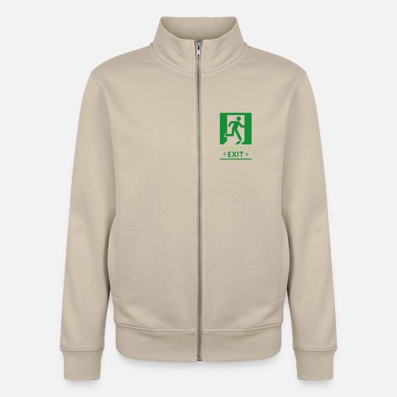 Emergency Exit Basic Green - Unisex Organic Zip Sweatshirt by Stanley/Stella - desert dust