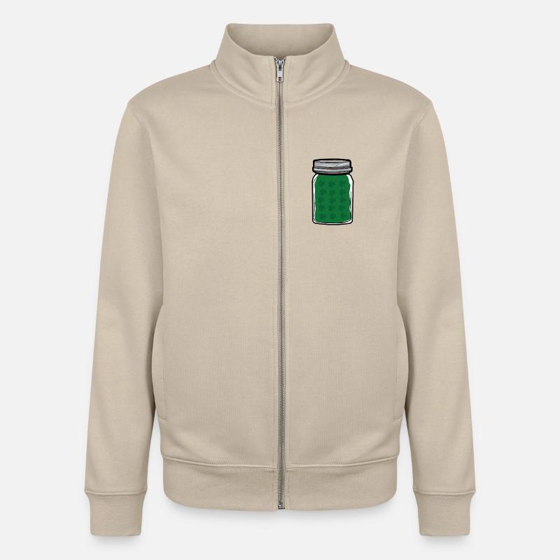 Pot de chance au trèfle - Sweat zippé unisexe en coton bio Stanley/Stella - beige crème