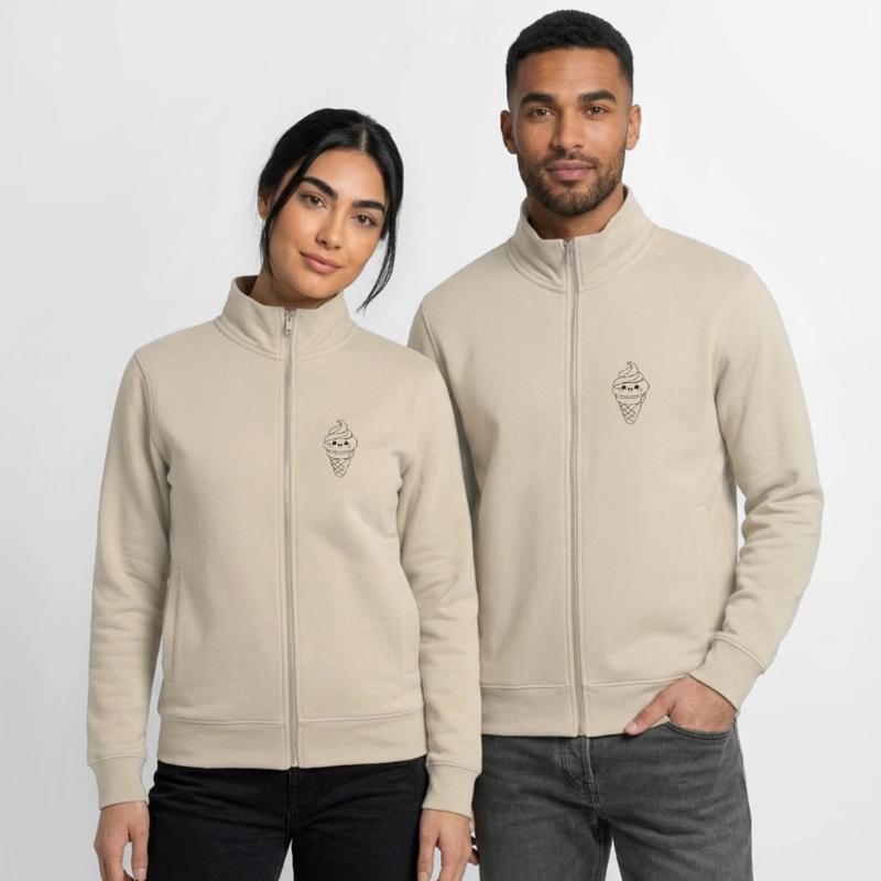 Softeis Eiscreme Icon Minimal Statement Unisex Organic Zip Sweatshirt by Stanley/Stella