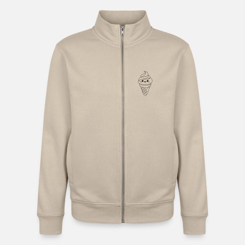 Softeis Eiscreme Icon Minimal Statement - Unisex Organic Zip Sweatshirt von Stanley/Stella - Cremebeige