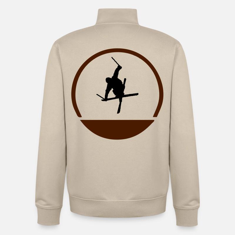 Ski Springer Logo - Unisex Organic Zip Sweatshirt von Stanley/Stella - Cremebeige