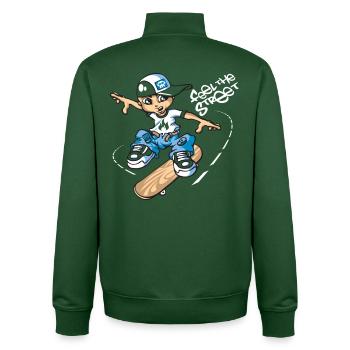 Garçon de patineur - Sweat zippé unisexe en coton bio Stanley/Stella - vert bouteille - Dos - AI Model Male 185 dark (185cm)