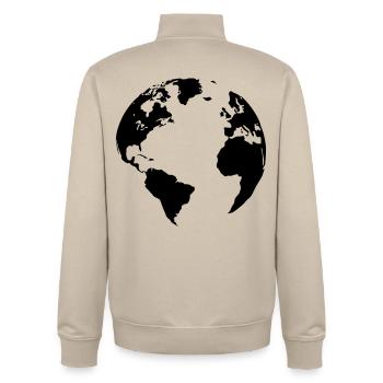 Mutter Erde - Unisex Organic Zip Sweatshirt von Stanley/Stella - Cremebeige - Hinten - AI Model Male 185 dark (185cm)