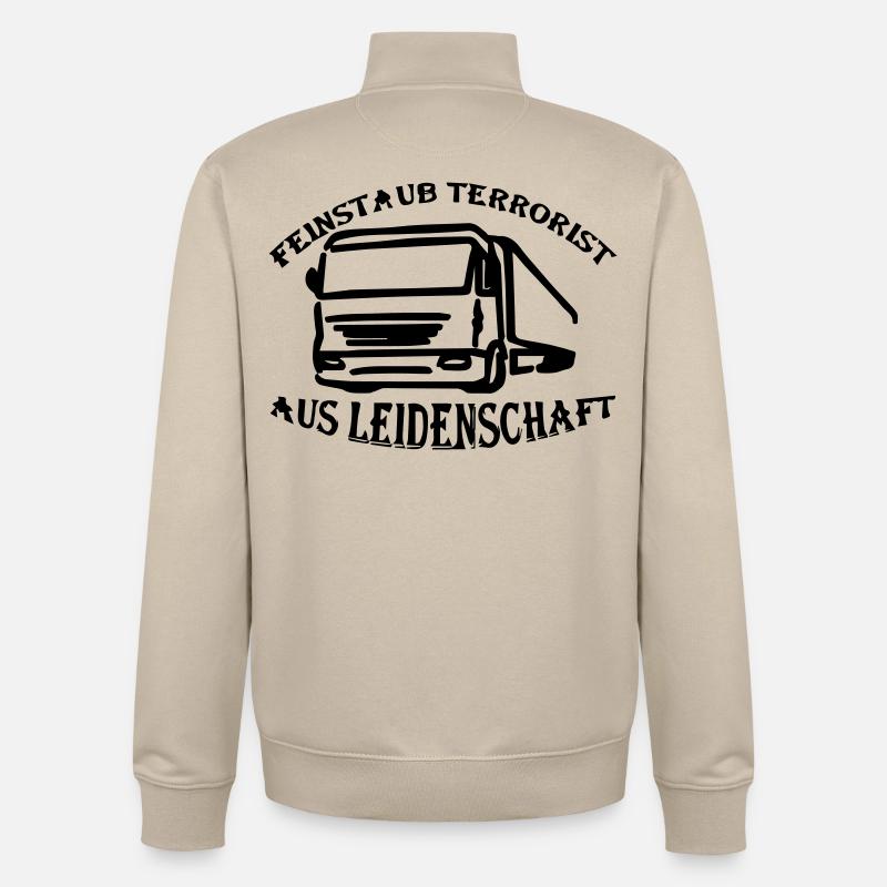 Feinstaub Terrorist aus Leidenschaft - Unisex Organic Zip Sweatshirt von Stanley/Stella - Cremebeige