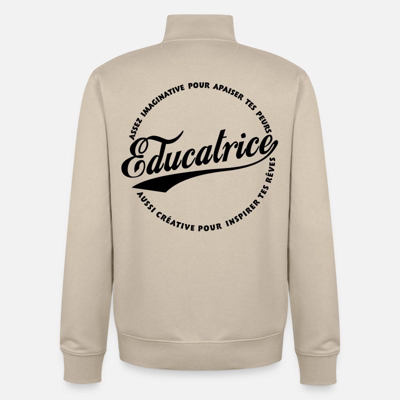 Éducatrice Imaginative et créative - Sweat zippé unisexe en coton bio Stanley/Stella - beige crème