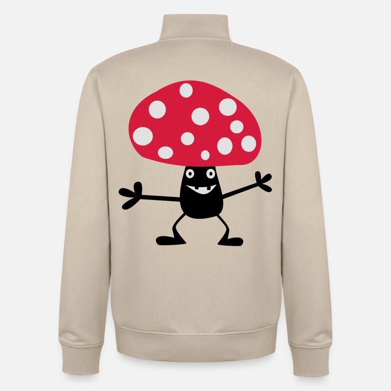 Naughty Toadstool - Unisex Organic Zip Sweatshirt by Stanley/Stella - desert dust