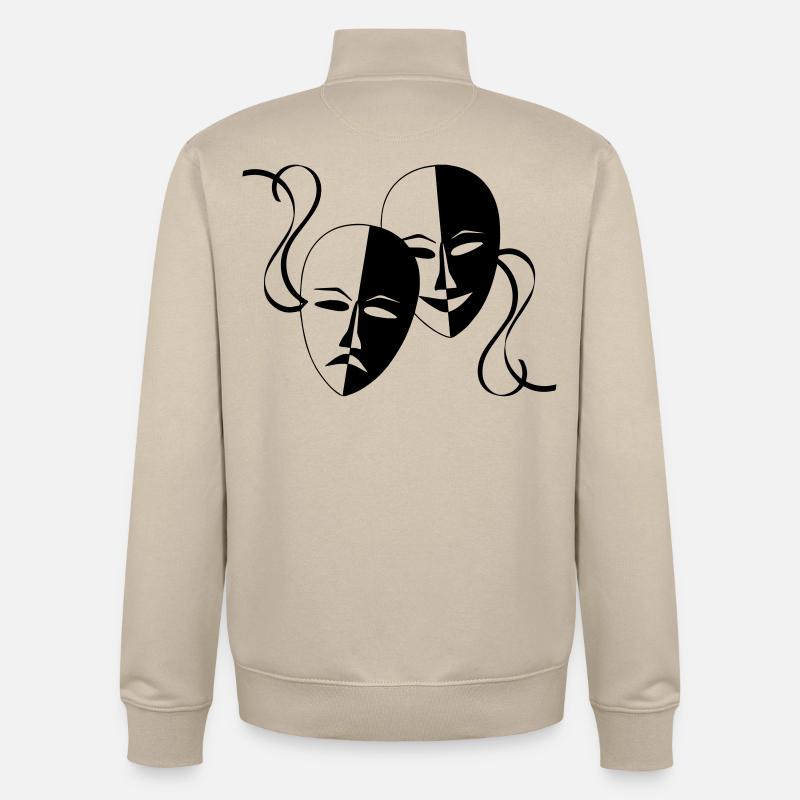 Masque, Masques, Masqué, - Sweat zippé unisexe en coton bio Stanley/Stella - beige crème