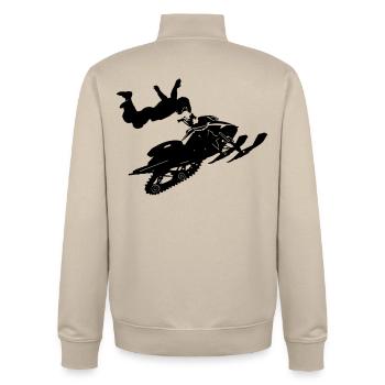 Snowmobil, Snowboarder, Snowboarden - Unisex Organic Zip Sweatshirt von Stanley/Stella - Cremebeige - Hinten - AI Model Male 185 dark (185cm)